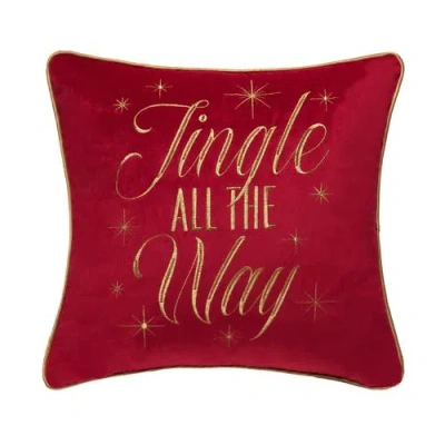 C & F Home C&f Home Jingle All The Way Christmas Throw Pillow, 18" X 18" In Red