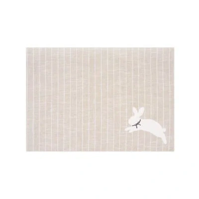 C & F Home C&f Home White Bunny Hop Stripe Placemats Set Of 6, 14" X 20" In Neutral