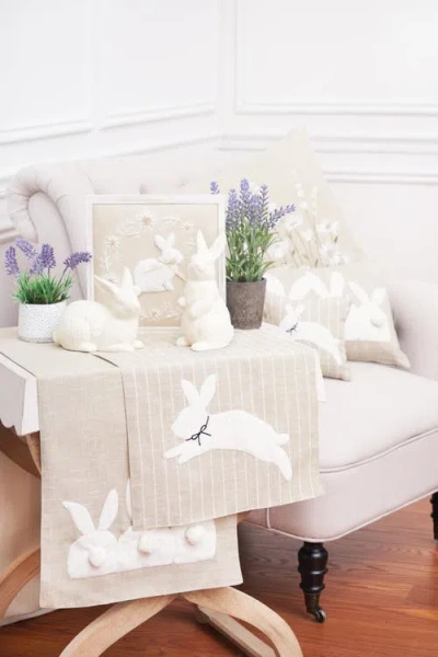 C & F Home C&f Home White Bunny Hop Stripe Placemats Set Of 6, 14" X 20" In Neutral