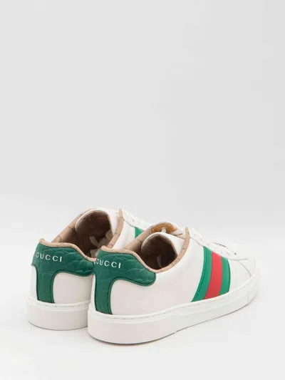 Gucci Ace Leather Low-top Sneakers In White