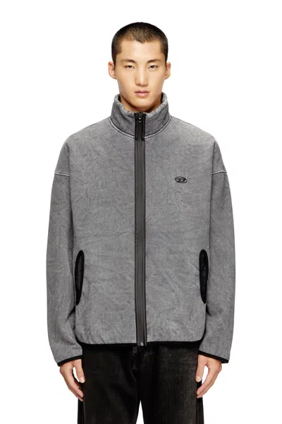 Diesel Mens S-baty Zipped Stretch Cotton-jersey Sweatshirt 02a In Gray