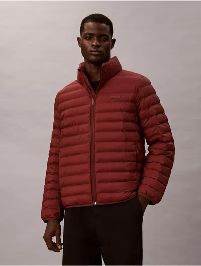Calvin Klein Men's Nylon Puffer Jacket In Red