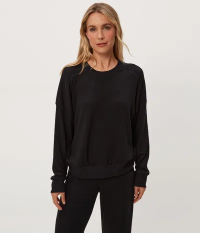 Michael Stars Marty Drop Shoulder Pullover In Black