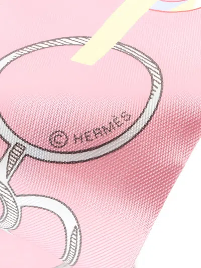 Pre-owned Hermes 1920 Do Re Boucles Twilly Scarf In Neutral