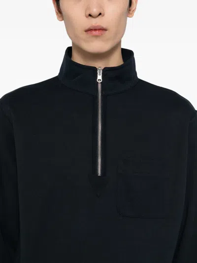 Oliver Spencer 1/4 Zip Reverse Sweatshirt In Animal Print