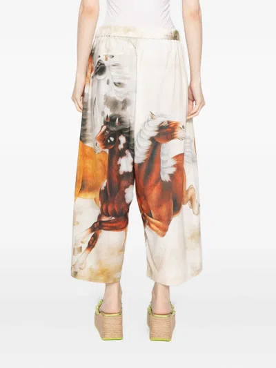 Penultimate Graphic-print Trousers In Neutral