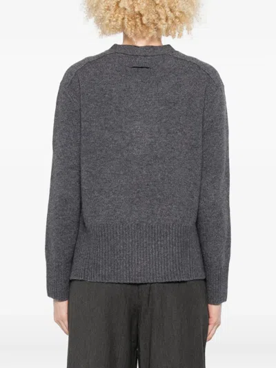 Yerse V-neck Ribbed Cardigan In Gray