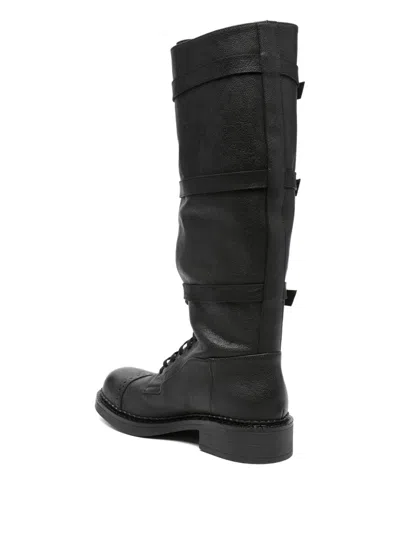 P.a.r.o.s.h Buckle-strap Lace-up Boots In Animal Print