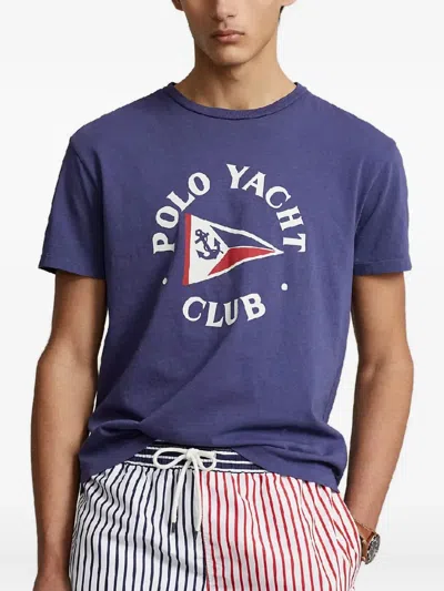 Polo Ralph Lauren Polo Yacht Club Cotton T-shirt In Blue