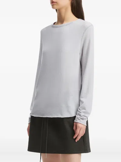 B+ab Raw-edge Long-sleeved T-shirt In Gray