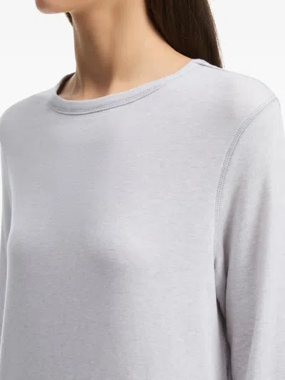 B+ab Raw-edge Long-sleeved T-shirt In Gray