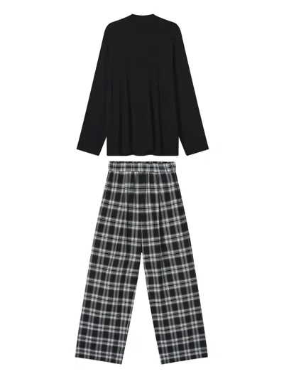 B+ab Hooded Check-print Set In Animal Print