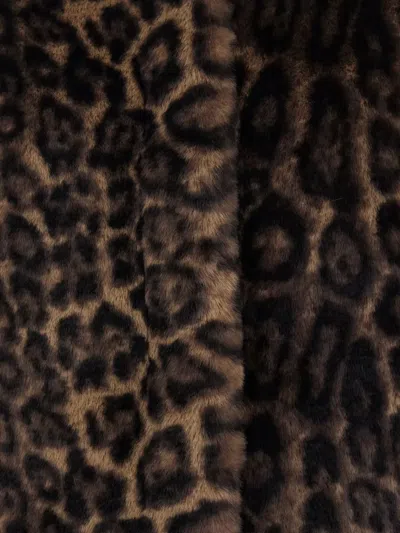 Apparis Leopard-print Zippered Faux-fur Jacket In Brown