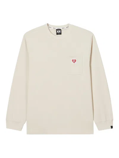 Fingercroxx Heart-detail Long-sleeve Sweatshirt In Neutral