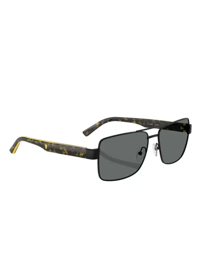 Scuderia Ferrari Rectangle-frame Sunglasses In Black