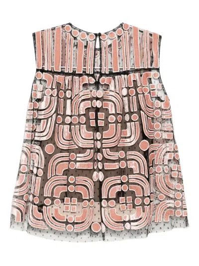 几何形印花马甲