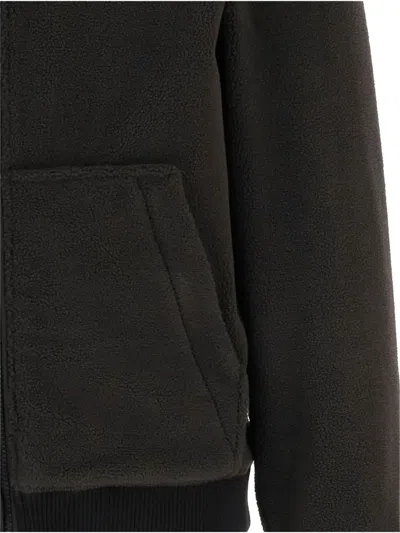 Woolrich Men Black Zip-up Logo Hoodie, L Luxury Sweatshirts & Hoodies For Men Darveys In Black