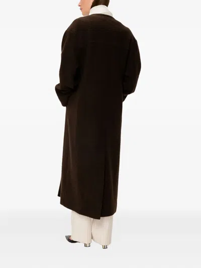 Viveh Single-breasted Coat In Brown