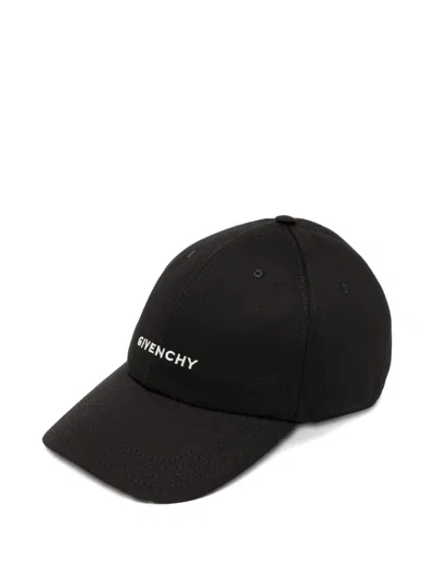 Givenchy Round Visor Cap With Embroidered Logo In Black