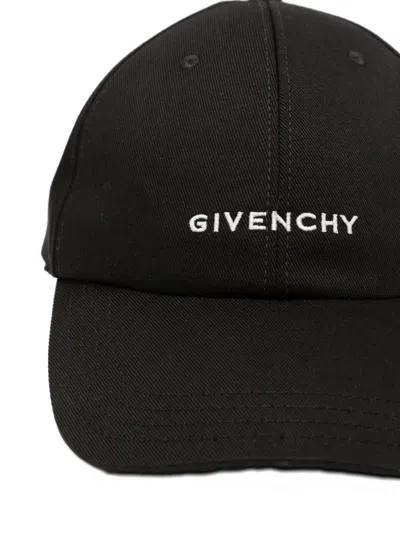 Givenchy Round Visor Cap With Embroidered Logo In Black