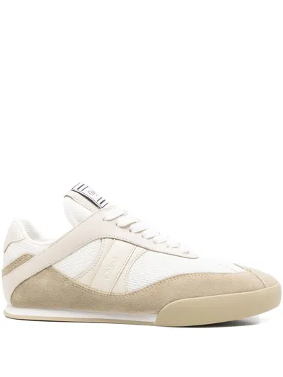 Chloé Low-top Sneakers With Rubber Sole And Mesh In Neutral