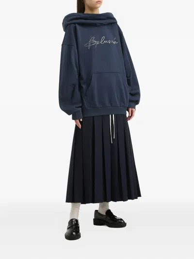 B+ab Drawstring Midi Pleated Skirt In Blue