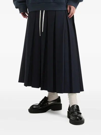 B+ab Drawstring Midi Pleated Skirt In Blue