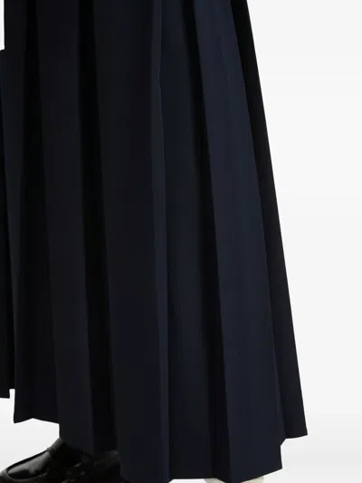 B+ab Drawstring Midi Pleated Skirt In Blue