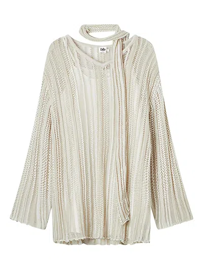 B+ab Open-knit Sweater In Neutral