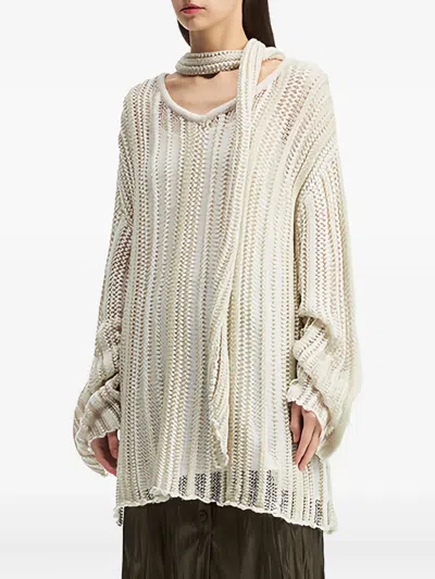 B+ab Open-knit Sweater In Neutral