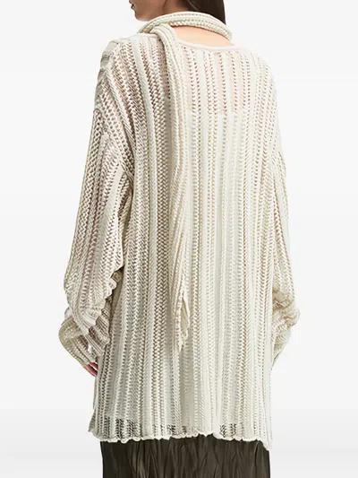 B+ab Open-knit Sweater In Neutral