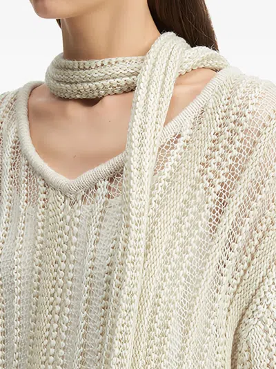B+ab Open-knit Sweater In Neutral