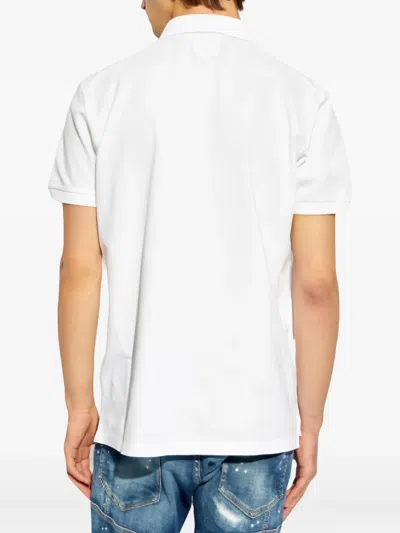Dsquared2 Raised-logo Cotton Polo Shirt In White