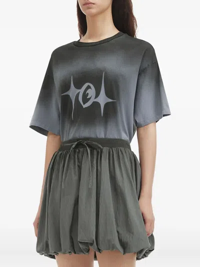 Mini Cream Ombré Graphic-print T-shirt In Gray