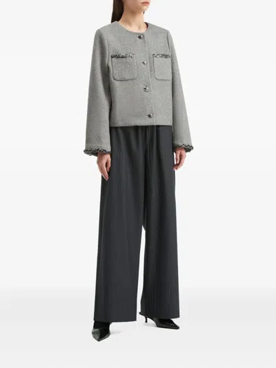 B+ab Stripe-pattern Trousers In Gray