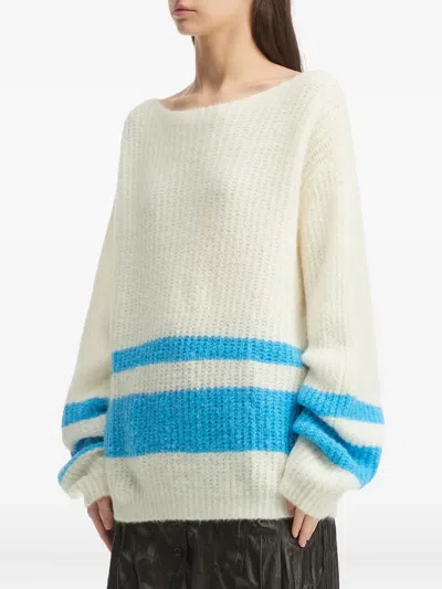 Tout A Coup Boat-neck Sweater In White