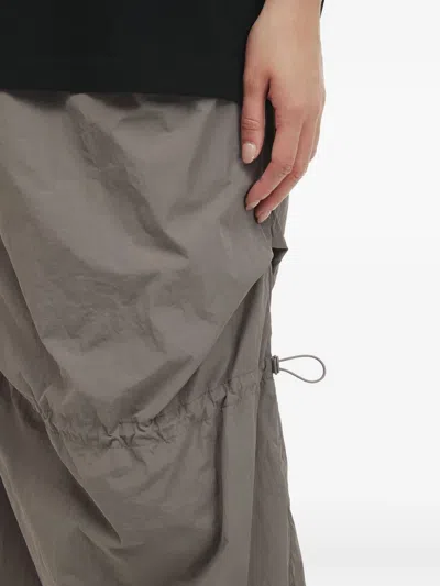 Mini Cream Drawstring Midi Skirt In Gray