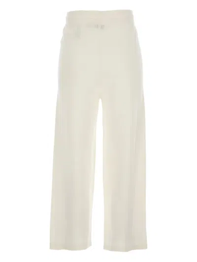 Elisabetta Franchi White Regular Drawstring Pants In Neutral