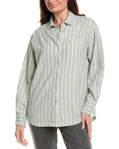 Michael Stars Beau Oversized Button Shirt In Green