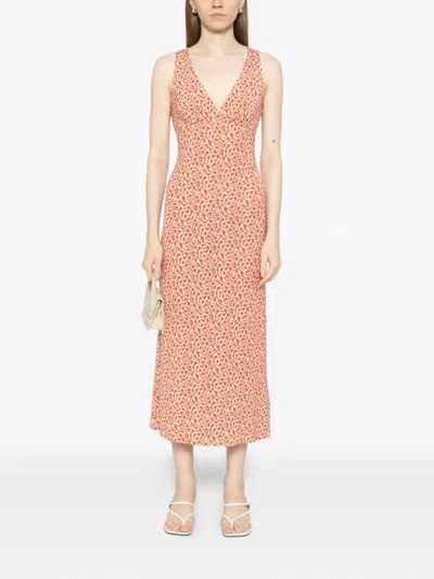 Reformation Brayden Floral-print Stretch-jersey Midi Dress In Pink