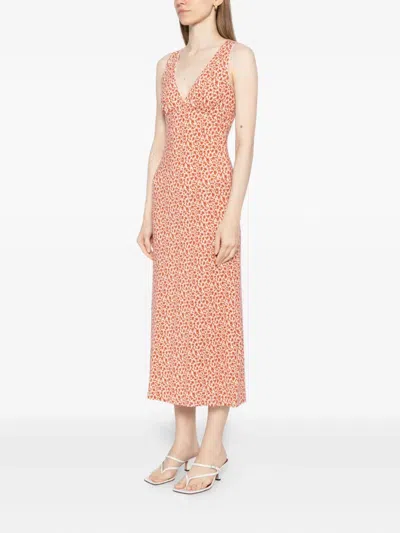Reformation Brayden Floral-print Stretch-jersey Midi Dress In Pink