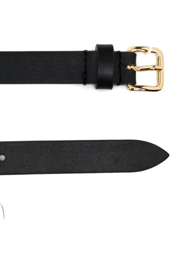 Dehanche Pointed Leather Belt In Black