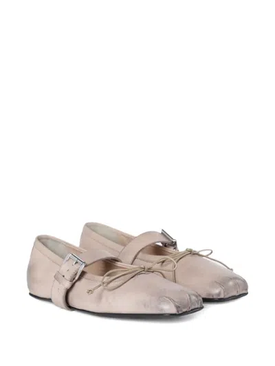 Ann Demeulemeester Nappa-leather Ballet Flats In Neutral