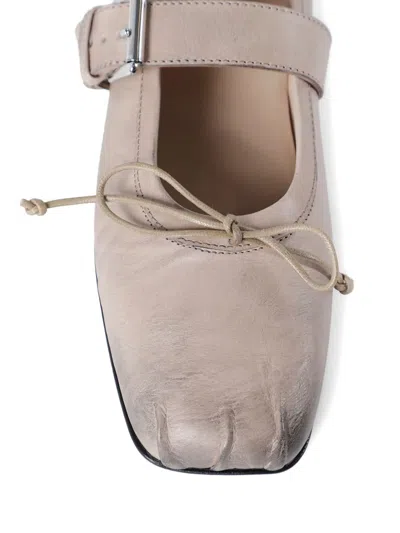 Ann Demeulemeester Nappa-leather Ballet Flats In Neutral