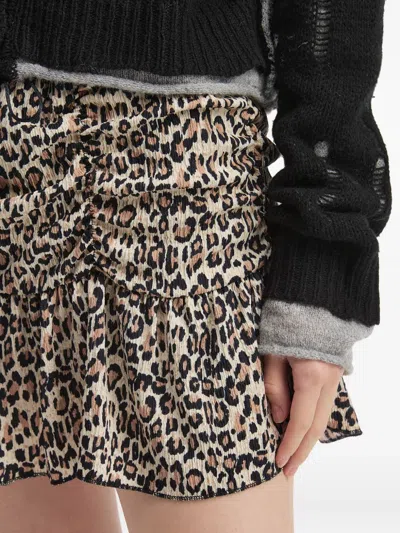 B+ab Leopard-print Ruffled Skirt In Neutral