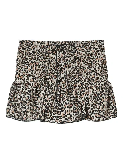 B+ab Leopard-print Ruffled Skirt In Neutral