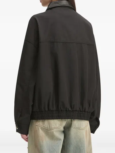 Tout A Coup Leather-collar Pocket Jacket In Black