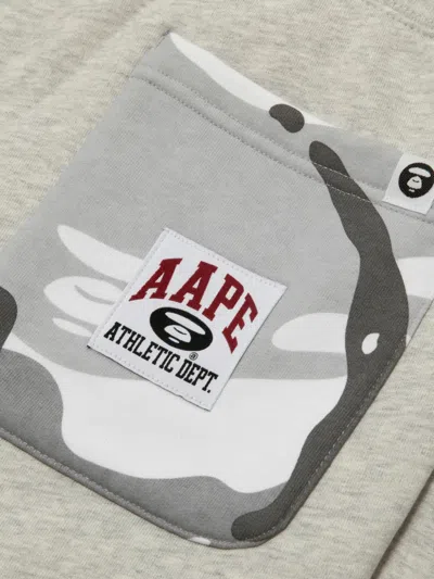 Aape By A Bathing Ape Logo-patch Camouflage-pocket Track Pants In Gray