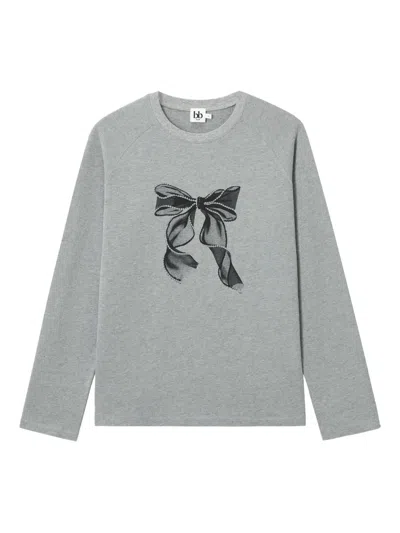 B+ab Bow-print Sweatshirt In Gray