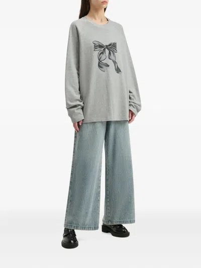 B+ab Bow-print Sweatshirt In Gray